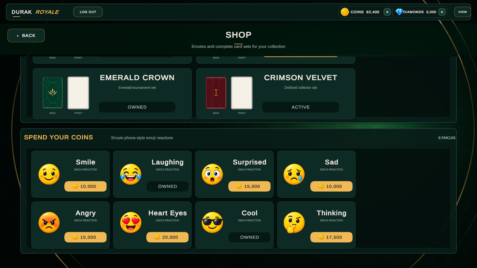Durak Royale emote shop